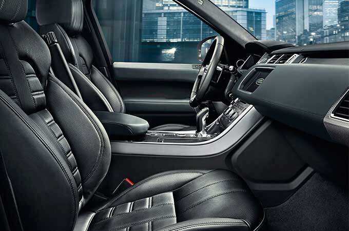Range Rover Sport front seat interior.