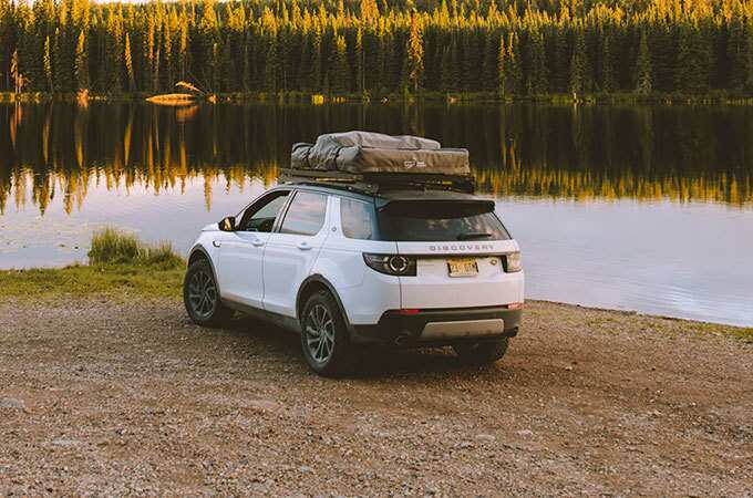 Discovery Sport Parked by Lake.